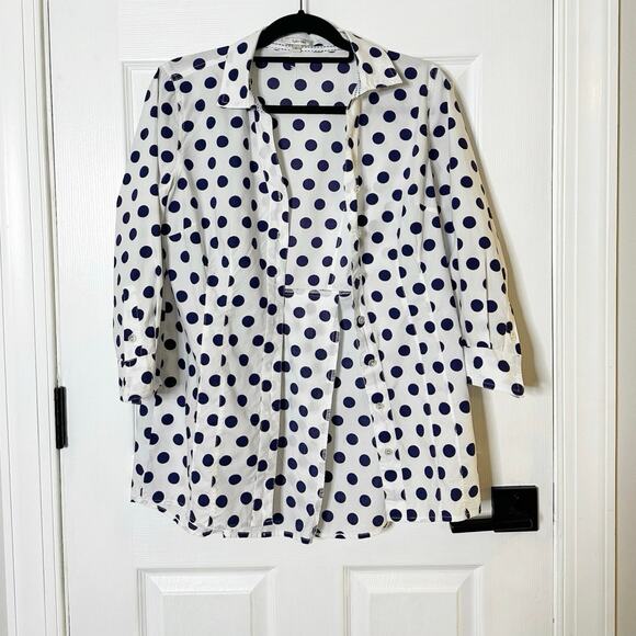 Tyler‎ Boe Polka Dot Button Front Top Womens Size 4 - Picture 2 of 6